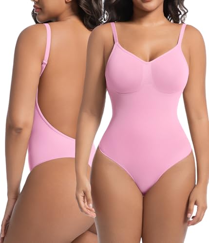 Image of Backless Thong Shapewear for Women with Tummy Control, Seamless Sculpting Bodysuit for Workouts and Daily Wear