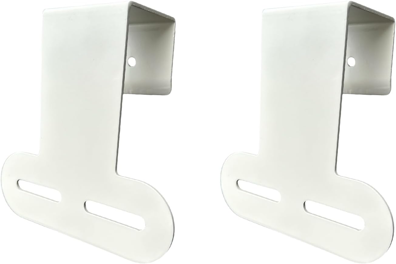 Solar LED Light Mounting Fence Bracket – Powder-Coated Aluminum, Weather-Resistant Outdoor Hanger, Panel Hook, and Sign Mount (2 Pack, White)