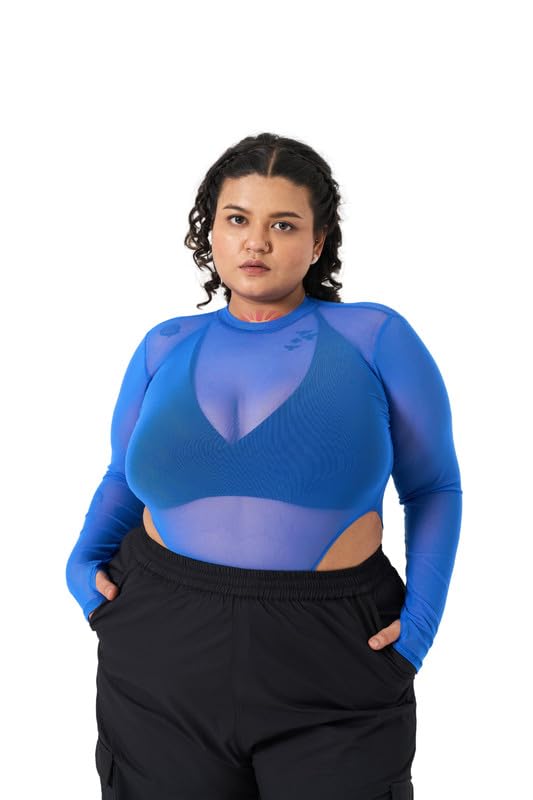 spirit animal Barely Bodysuit for Women Plus Size | Sheer Mesh Body Suit for Women | Slim Fit High Neck See-Through Top for Women | See Through Bodysuit Top | Mesh Long Sleeve Jumpsuit Sheer Top-picture-22