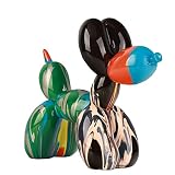 SHENGTIAN Escultura de perro con globo de color para ducha, estatuas de animales de color creativo, figuras de arte moderno, globo colorido para perro, oficina, decoración de estantes de aprendizaje