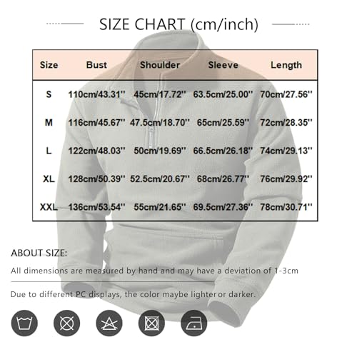 Sweaters for Men Slim Fit Long Sleeve Chunky Quarter Zip Pullover Stand Collar Winter Fleece Oversized Sweatshirts3