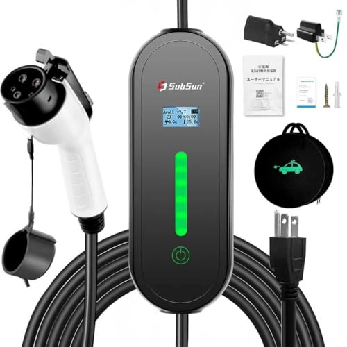 電気自動車 電気自動車用ポータブル EV充電器 予約モード付き8A/10A/13A/16A EV充電用ケーブル 家庭用P