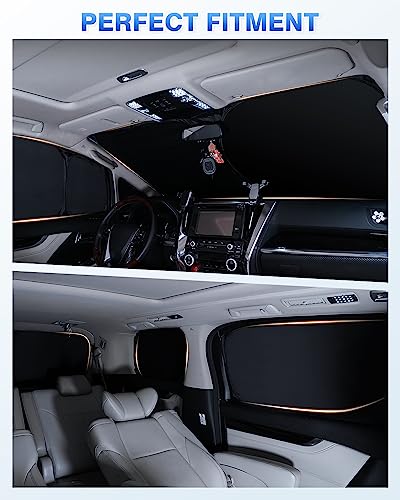 Image of Canvcle Windshield Sun Shade for Ford Explorer 2020-2025 2026 Side Rear Window Shade Privacy Cover Window Sun Visor Blocker Keep Vehicle Cool Black 8PCS