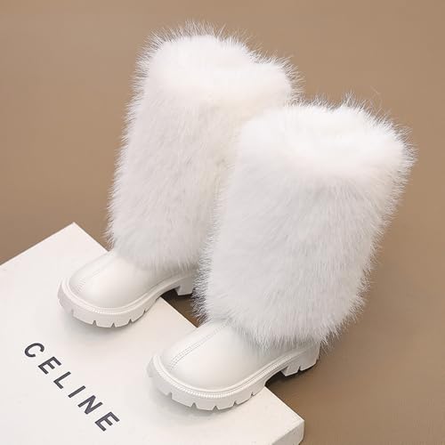 TangDao Girls Ankle Boots Fur Lined Low Heel Glitter Zipper Chelsea Booties Girls Waterproof Comfy Snow Boots Warm Winter Shoes for Little Kids/Big Kids/Toddler2