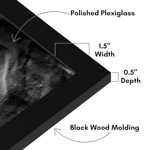 Americanflat 22x30 Picture Frame with Polished Plexiglass - Black Picture Frame - Wide Photo Frames Made of Engineered Wood for Vertical or Horizontal Wall Display - Epic Collection - Black