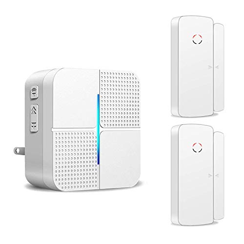 Wireless Door Sensor Chime JOYSAE Door Entry Chime Alarm For Business/Office/Home/Store,Door Open Chime Window Alert Operate Range 800ft With 52 Chimes 4 Volume Level,2 Door Sensors+1 Plug-In