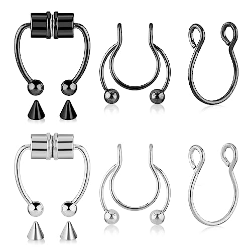 Yolev Piercing Septum Falso Anillo Magnético de la Nariz - Aro Artificial para Mujeres