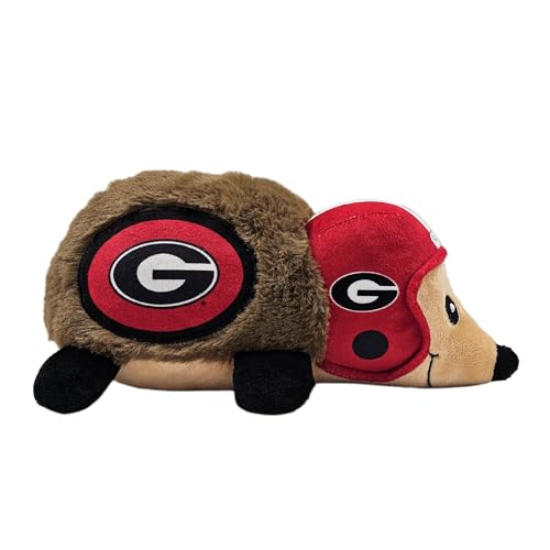 NCAA Georgia Bulldogs Plush Hedgehog Toy for Dogs & Cats, Cool Soft Pet Toy for Fun and Interactive Play, Dog Chew Toy with Squeaker, Licensed Hot Pet Toy