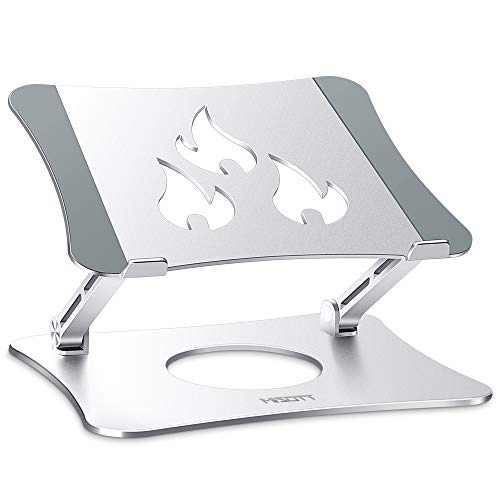 Preisvergleich Produktbild MISOTT Laptop-Ständer, ergonomischer Aluminium-Laptopständer, verstellbar, kompatibel mit MacBook Air Pro, Dell XPS, Samsung, Lenovo, 10 - 15,6 Zoll Laptops (Silber)