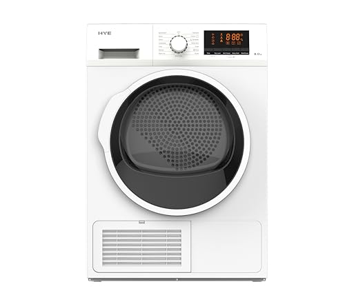 HYE Tumble Dryer - Condenser Tumble Dryer 8kg Drum Capacity Freestanding & Compact Design White 30 Minute Dry & Special Fabric Settings Perfect For Apartments And Small Homes - D01CD08W13