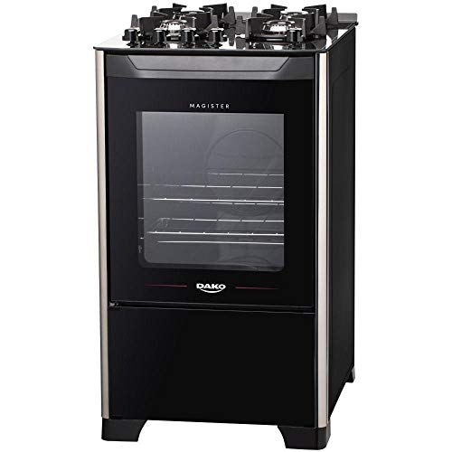 Fogão 4 bocas Dako Magister Preto com Mesa de Vidro e Tripla Chama – Bivolt