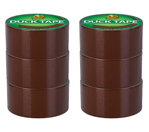 Duck Brand Duck Color Duct Tape, 6-Roll, Brown (1304965_C)