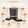 HoneyGuaridan 5G/2.4G WiFi Distributore Automatico Cibo Gatti con 2 Ciotole, Distributore Automatico Intelligente per Gatti e Cani, 4 Piedini Antiscivolo, Stabilità, 1-6 Pasti al Giorno (3.5L)