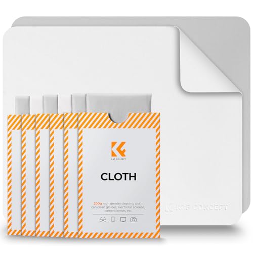 K&F CONCEPT Chiffons de Nettoyage en Microfibres, Chiffons de Nettoyage pour Lentilles d'Appareil Photo, Lunettes, écrans, Appareils Photo, Tablettes, 6 PCS (15 x 18 cm)