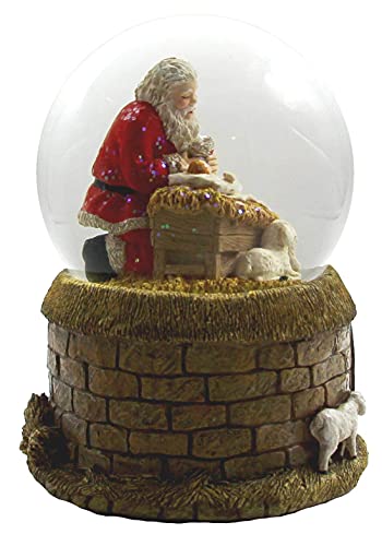The San Francisco Music Box Company Santa and Baby Musical Water Globe