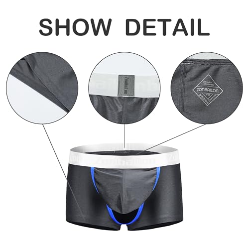 Men's Boxer Briefs Sexy Front Open Detached Bulge Pouch Silky Smooth Glossy Access Underwear4