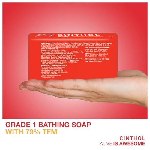 Image of Cinthol Original Soap, 150g (Pack of 4) | Germ Protection | Soaps For Bath | Grade 1 Soap | For All Skin Types