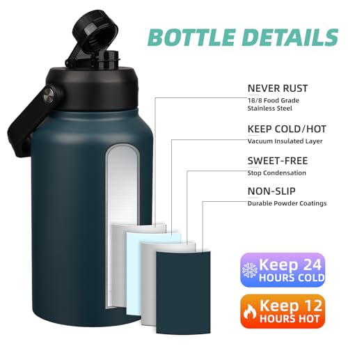 Image of BJPKPK 87oz Insulated Water Bottle, Large Stainless Steel Water Jug