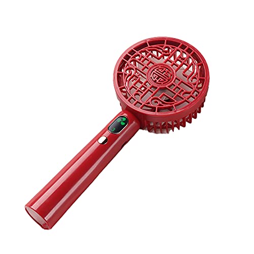 USB-Ventilator, wiederaufladbarer Handventilator, elektrischer Ventilator, USB-Tischventilator, Mini-Ventilator, klein, tragbar, Rot Cover