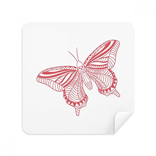 Chiffon nettoyant papillon rose en suède pour lunettes et écrans de téléphone x2