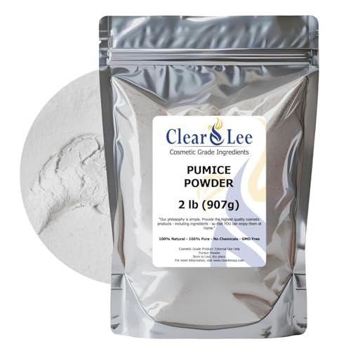 ClearLee Cosmetic Grade Pumice - 100% Pure Natural Grain/Powder - Great For Skin Exfoliation in DIY Soaps, Masks, Scrubs for Face, Body, Foot (2lb, Powder)