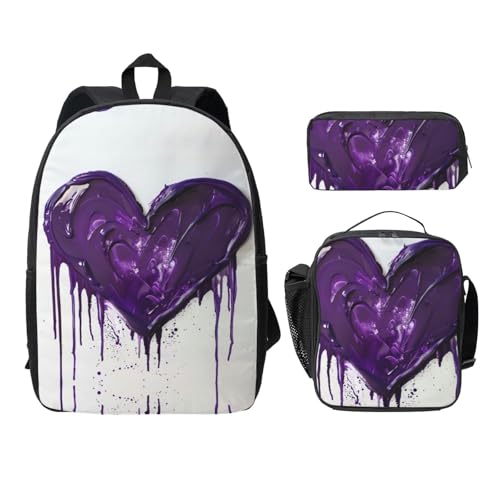 Sac à dos violet pour l'école intermédiaire EdWal avec lunch bag léger