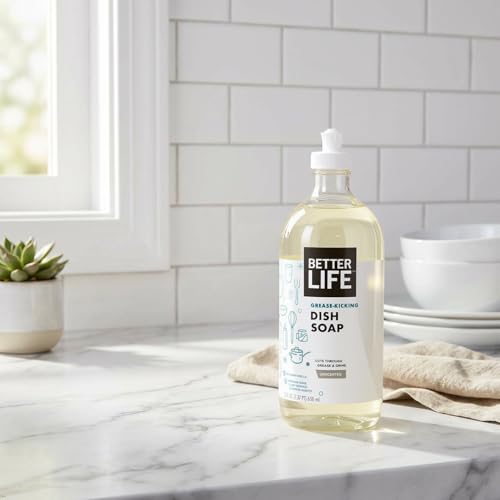 Image of Better Life Liquid Dishwashing Soap for Home & Kitchen Sink - No Gloves Required Kitchen Soap for Sensitive Skin, Unscented, 22 Fl Oz