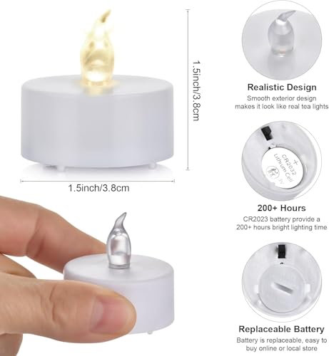 Hanzim Battery Operated LED Tea Lights Flameless Electric Candles 24PACK — view 6