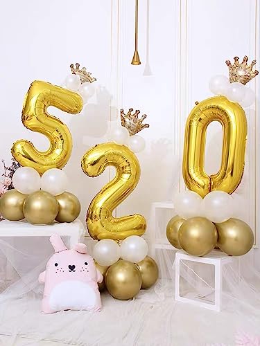 32 inch Giant Gold 10 Number Balloons & Black Happy Birthday Banner, 10th Birthday Decorations with Bunting Banner & 10 Number Foil Balloons Large for Girl Boy Birthday Party (HBD 10)