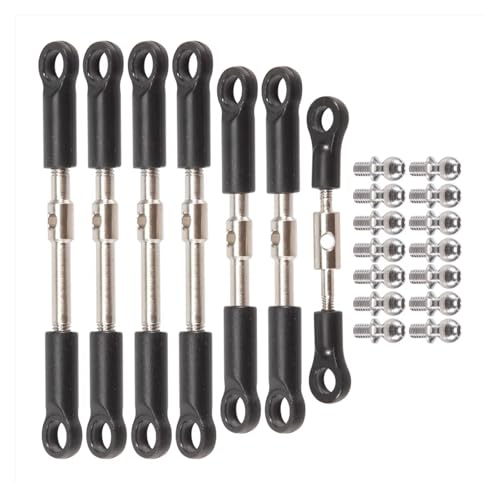 Rc Special Connecting Rod for 144001 144010 124017 124019 7Pcs Front Rear Tie Rod Servo Link Rod with Ball Screw RC Car Parts and Accessories Upgrade Replacement Use