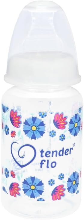 Glow in The Dark Flower 150ml Baby Feeding Bottle | Perfect for Newborns and Toddlers | Ideal for 0-5 Years | Comfortable Grip and Leak-Proof Design for Easy Feeding - White