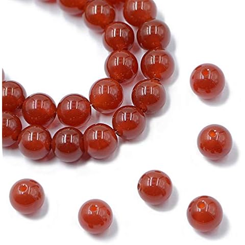 AD Beads Natural Gemstone Round Loose Beads 15" for Bracelet Necklace Earrings Jwelery Making Crafts DIY (6mm, Red Agate) Cover