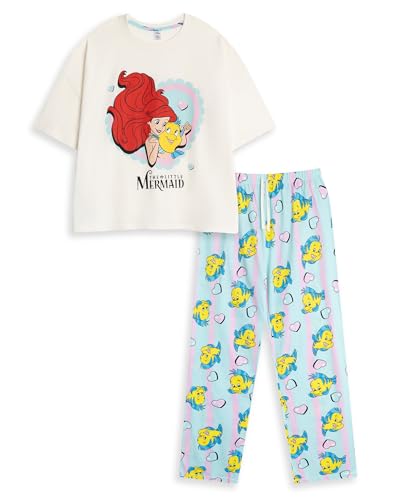 Pyjama La Petite Sirène Ariel vêtement de nuit manches courtes et jambes longues pour femme
