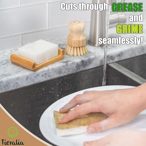 Image of Lemon Dish Soap Bar Pack of 2 - Solid Dish Soap Block, Natural Non Toxic Eco Friendly Plant Based Dishwashing Soap, Biodegradable, Zero Waste, Plastic Free Kitchen Soap (11.28 oz)