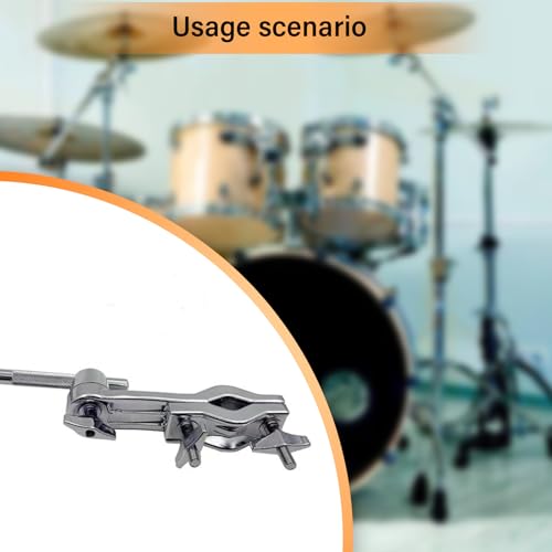 Abrazadera para batería de metal, soporte para cowbell, abrazadera de montaje L-Rod, soporte y brida de conexión para batería miniatura 6