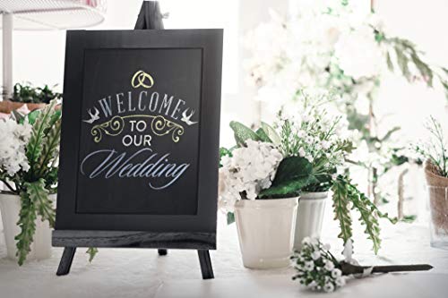 Magnetic Wall Chalkboard 11" X 14" - Non-Porous - Solid Pine Wood Frame Chalkboard Sign - Rustic Vintage Decor - Chalk Board For Wedding, Kitchen, Bar, Restaurant, Menu & Home (Black) #TOP4