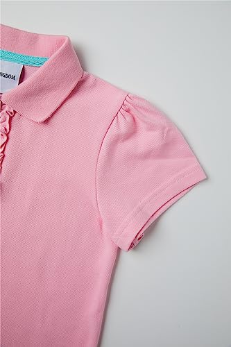 Image of Mud Kingdom Girls Short Sleeve Ruffle Pique Polo Uniform Top Stretch Lightweight