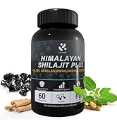 Shilajit Himalayan Supplement 60% Fulvic Acid, 120 Vegan Capsules Supply with Pure Natural Shilaj...