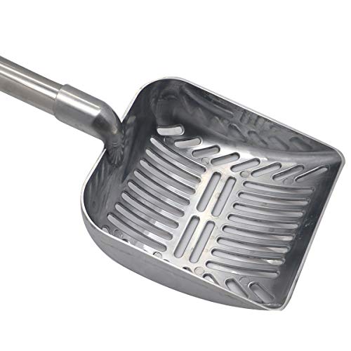 Image of TOYPOPOR 32 inches XL - A Long Handled Cat Litter Scoop Long Handled Litter Box Scooper - Aluminum Metal with Soft Grip Handle