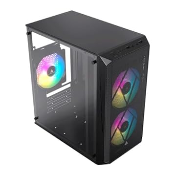 Gabinete Gamer Acegeek Forge, Mini-Tower, Lateral de Vidro, Com 2 Fans, Preto, AG-FORGE-BK-I2F