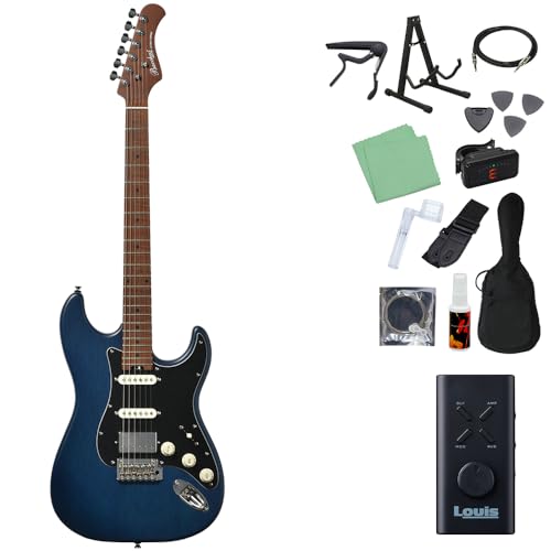 Bacchus BSH-850/RSM エレキギター初心者14点セット 【ヘッドホンアンプ付き】 BLU-S ストラトタイプ ローステッドメイプルネック バッカス