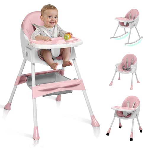 Ktaxon Baby High Chair, 6-in-1 Portable Feeding Rocking Seat with Adjustable Backrest, Removable...