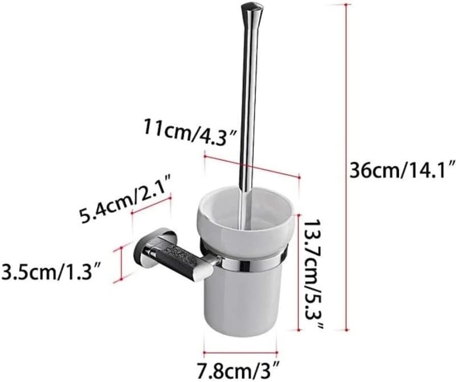 Toilet Brush Toilet Brush and Holder Set, Wall Mount Toilet Brush Holder, Perfect for Cleaning and Scrubbing Bathroom Floors and Accessories for Home Bathroom (Bianco)