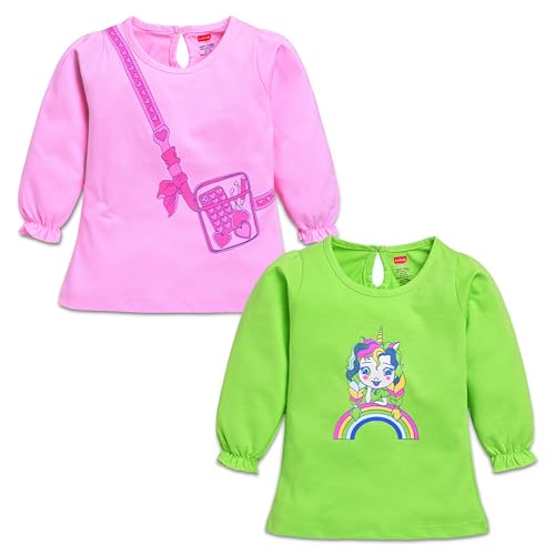 Image of LuvLap Baby Girls 100% Cotton Full Sleeve Girls Top, Pack of 02