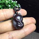 Livraison aléatoire 1 pièces pendentif renard Shu naturel noir mine Su Ji taille: 22mm