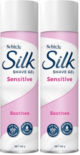 Schick - Silk Sensitive Foaming Shave Gel | 198g | Reduces Shave Irritation| Helps Prevent Nicks and Cuts | Soothes Sensitive Skin| Aloe Vera | Dermatologist Tested| Comfortable Shave Experience