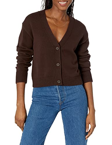 Amazon Essentials Women's Relaxed Fit V-Neck Cropped Cardigan