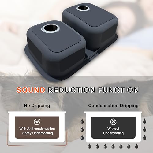 32 Inch Undermount Double Bowl 60/40 Kitchen Sink 18 Gauge Stainless Steel Curved Shape Brushed Nickel Sink 32" x 20" x 9"