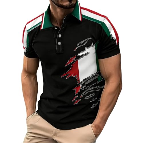 Polo de golf homme anti-transpiration t-shirt léger imprimé italien