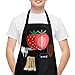 TESELOR Delantales de Cocina Mujer Hombre - Fruit Series Delantal Impermeable Ajustable con Bolsillo Masterchef Profesional Delantal Chefs Cocina para Cocinar/Hornear